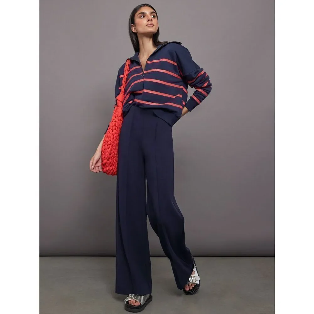NWT Carbon38 Navy High Waisted Scuba Pant - Picture 1 of 10